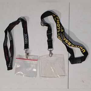 Universal Studios HHN XX & Universal Photo Pass Clear Badge Holders w/ Lanyards